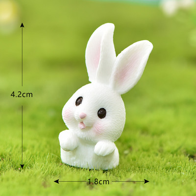 Γελοιογραφία Rabbit Toy Cake Toppers Soft Pottery Animals Mini Bunny Figurines Διακόσμηση τούρτας Baby Shower Πασχαλινό παιδικό πάρτι γενεθλίων
