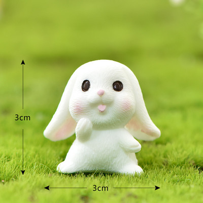 Γελοιογραφία Rabbit Toy Cake Toppers Soft Pottery Animals Mini Bunny Figurines Διακόσμηση τούρτας Baby Shower Πασχαλινό παιδικό πάρτι γενεθλίων