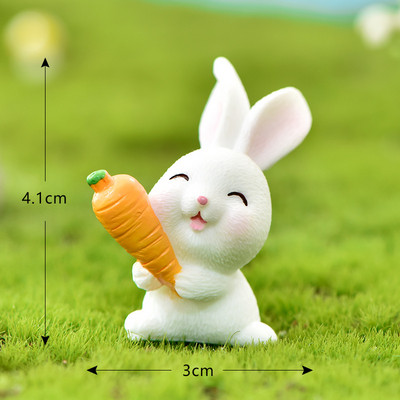 Γελοιογραφία Rabbit Toy Cake Toppers Soft Pottery Animals Mini Bunny Figurines Διακόσμηση τούρτας Baby Shower Πασχαλινό παιδικό πάρτι γενεθλίων