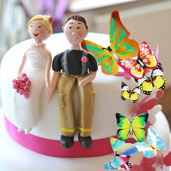 50 бр. Смесени пеперуди, ядливи лепливи вафли от оризова хартия Cupcake Cake Десерт Toppers за сватба, рожден ден Декорации на торта