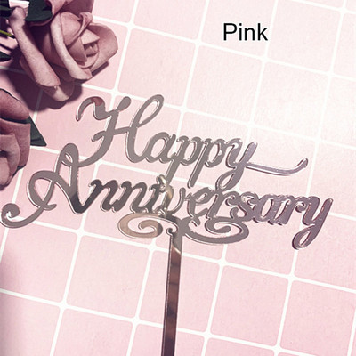 Νέο Happy Anniversary Cake Topper Χρυσό Ακρυλικό Επετειακό Τούρτα Topper για Διακοσμήσεις τούρτας για πάρτι γενεθλίων