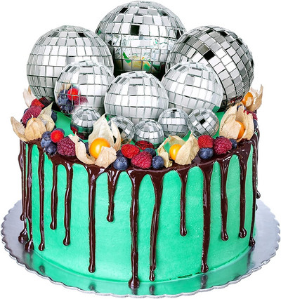 4 gab. Disco Ball kūku toperi 70. gadu diskotēkas kūkas dekorācijas diskobumbu kūku pildītāji Night Fever Party Disco dzimšanas dienas ballītes piederumi