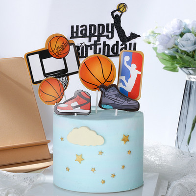 1 set Nou Baschet Fotbal Cupcake Topper Temă Sport Băiat La Mulți Ani Tort Topper Pentru Copii Decoratiuni pentru Tort pentru petrecerea de aniversare