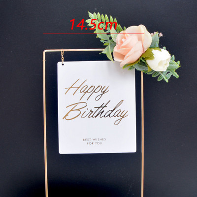 1 set Topper pentru tort acrilic La mulți ani, cap de flori de mătase artificială, decorație de petrecere pentru baby shower, cadou DIY, provizii de copt pentru trandafiri