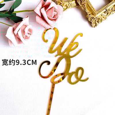 Scriere de mână dragoste nunta acrilic tort Topper auriu Ziua Îndrăgostiților Tort Topper pentru nunta Ziua Îndrăgostiților Decorare tort pentru petrecere