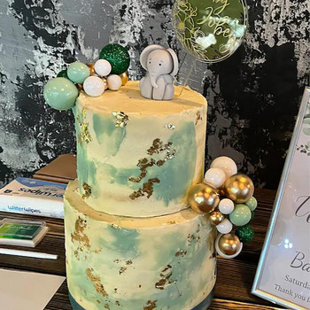 20 бр. метална топка за торта, креативен декор за торта „Направи си сам“ за сватба, рожден ден, декорации за парти, злато, сребро, синьо, розово, торта за торта