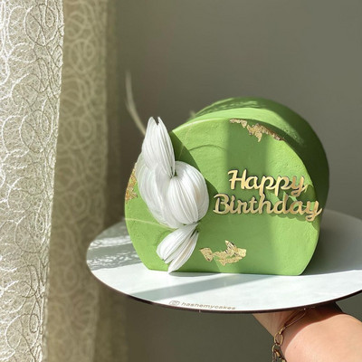 Ins Simple Style Happy Birthday Cake Topper Χρυσό ασημί Ακρυλικό Παιδικό δώρο Cupcake Toppers Baby Shower Dessert