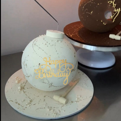 Ins Simple Style Happy Birthday Cake Topper Χρυσό ασημί Ακρυλικό Παιδικό δώρο Cupcake Toppers Baby Shower Dessert