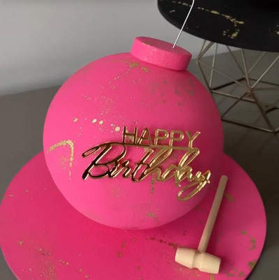 Ins Simple Style Happy Birthday Cake Topper Χρυσό ασημί Ακρυλικό Παιδικό δώρο Cupcake Toppers Baby Shower Dessert