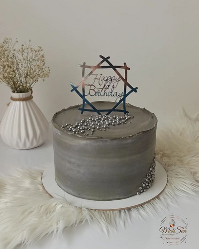 Ins Simple Style Happy Birthday Cake Topper Χρυσό ασημί Ακρυλικό Παιδικό δώρο Cupcake Toppers Baby Shower Dessert