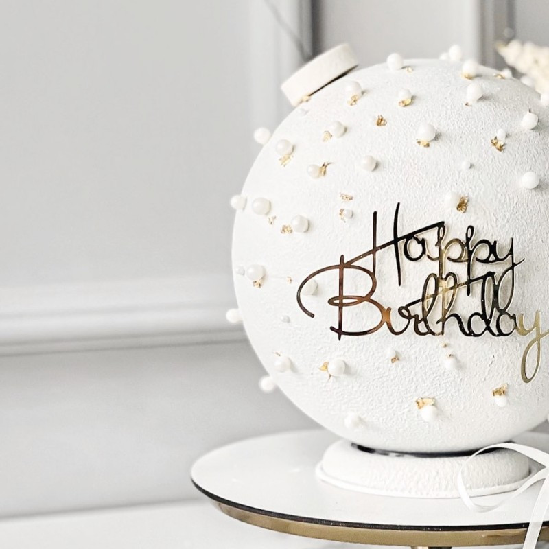 Ins Simple Style Happy Birthday Cake Topper Χρυσό ασημί Ακρυλικό Παιδικό δώρο Cupcake Toppers Baby Shower Dessert