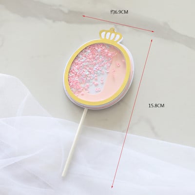 Többszínű szivárványos boldog születésnapi torta tetején zászlók szám korona 0 1 2 3 rózsaszín kék baba születésnapi parti dekorációs torta