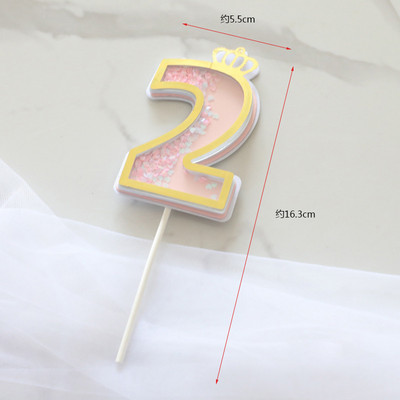 Többszínű szivárványos boldog születésnapi torta tetején zászlók szám korona 0 1 2 3 rózsaszín kék baba születésnapi parti dekorációs torta