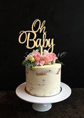 Oh Baby Cake Topper pentru Baby Shower Decorat Tort Din lemn/Lemn Cake Topper Baby Birthday Decorat Livrare gratuită