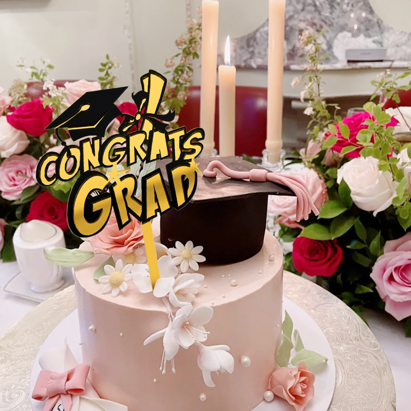 Jūs to izdarījāt Akrila kūku gatavošanas klase 2022. gadā Apsveicam Grad kūku cepumus skolas koledžas izlaiduma kūkas dekorēšanai