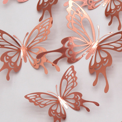 12db fém textúra arany mesterséges pillangó torta tetején tortadíszítés szimuláció pillangók esküvői kézműves parti dekoráció