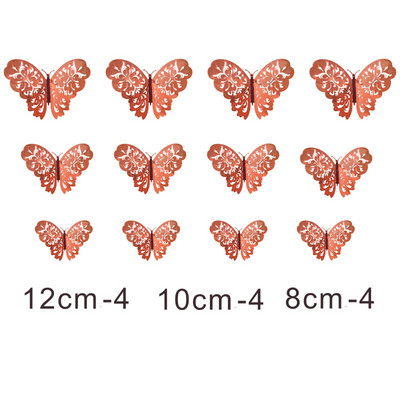 12db fém textúra arany mesterséges pillangó torta tetején tortadíszítés szimuláció pillangók esküvői kézműves parti dekoráció