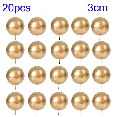 20 de bucăți de decorare pentru tort, bile de argint auriu, decorare pentru tort la mulți ani