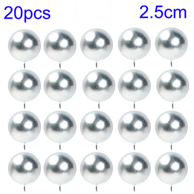 20 de bucăți de decorare pentru tort, bile de argint auriu, decorare pentru tort la mulți ani