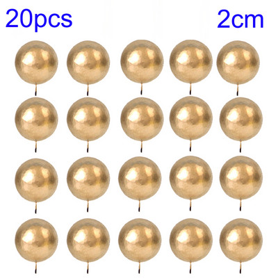 20 de bucăți de decorare pentru tort, bile de argint auriu, decorare pentru tort la mulți ani