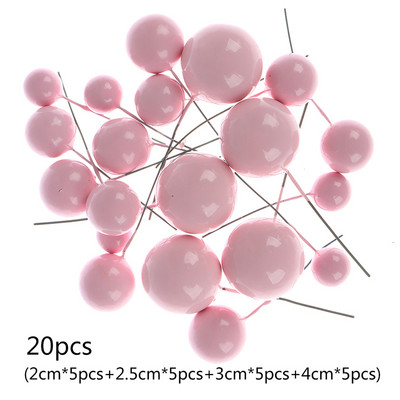 20 de bucăți de decorare pentru tort, bile de argint auriu, decorare pentru tort la mulți ani