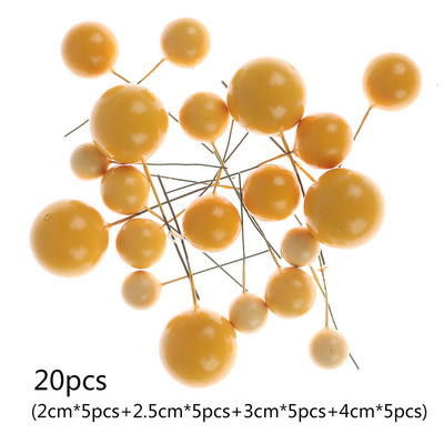 20 de bucăți de decorare pentru tort, bile de argint auriu, decorare pentru tort la mulți ani