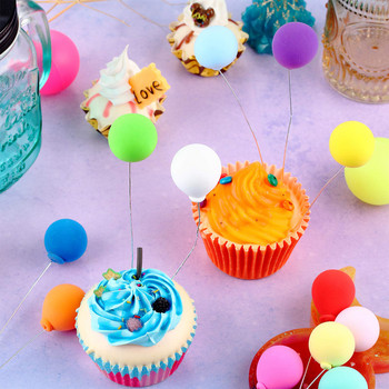 30 бр. Топпер за торта с балон Мини балон Избор на торта За многократна употреба Топер за кекс с балон Клещи за храна за торта за рожден ден, сватбено парти