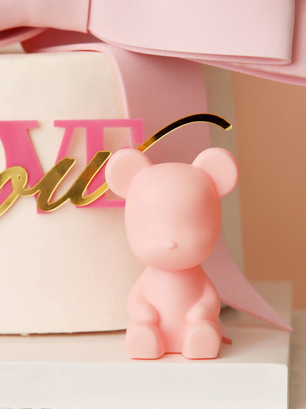 Decoratune creativă pentru tort cu spumă Funda roz pentru Baby Shower Topperuri pentru tort pentru ziua de naștere a fetiței Desert Desert