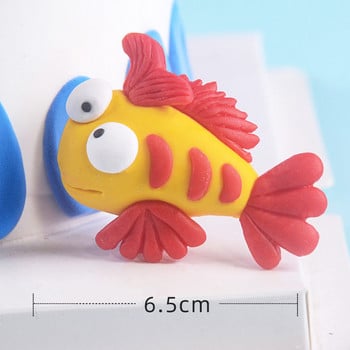 Cute Sea Animals Cake Toppers Marine Creature Decor Fish Mermaid Cake Διακοσμήσεις με θέμα τον ωκεανό Πάρτι γενεθλίων Boy Baby Shower
