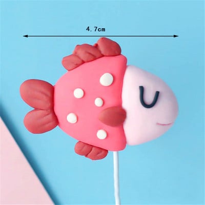 Decorații drăguțe pentru tort cu animale de mare decor creatură marine Pește sirenă decorațiuni pentru tort petrecere de aniversare cu tematică oceanică Baby Shower