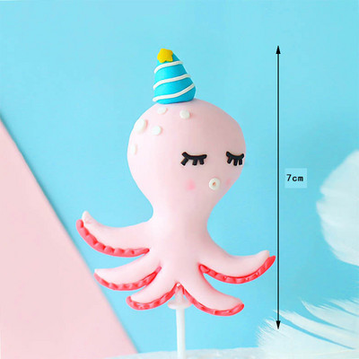 Decorații drăguțe pentru tort cu animale de mare decor creatură marine Pește sirenă decorațiuni pentru tort petrecere de aniversare cu tematică oceanică Baby Shower