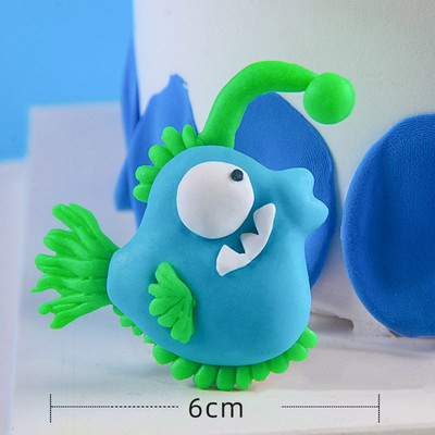 Decorații drăguțe pentru tort cu animale de mare decor creatură marine Pește sirenă decorațiuni pentru tort petrecere de aniversare cu tematică oceanică Baby Shower