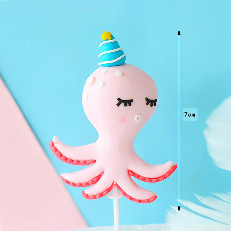 Decorații drăguțe pentru tort cu animale de mare decor creatură marine Pește sirenă decorațiuni pentru tort petrecere de aniversare cu tematică oceanică Baby Shower