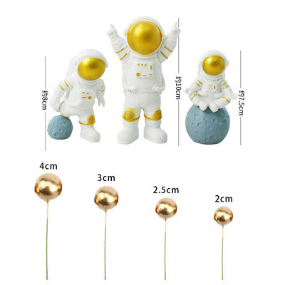 Kosmose Astronaut Cupcake Topper Universe seeria tordipealsed Universumi planeedi sünnipäevapeo magustoidu rekvisiidid, pidulik sisekujundus