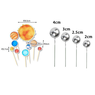 Kosmose Astronaut Cupcake Topper Universe seeria tordipealsed Universumi planeedi sünnipäevapeo magustoidu rekvisiidid, pidulik sisekujundus