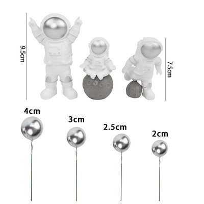 Kosmose Astronaut Cupcake Topper Universe seeria tordipealsed Universumi planeedi sünnipäevapeo magustoidu rekvisiidid, pidulik sisekujundus
