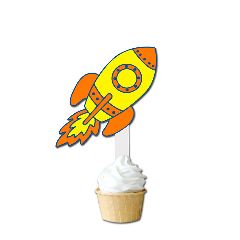 Kosmose Astronaut Cupcake Topper Universe seeria tordipealsed Universumi planeedi sünnipäevapeo magustoidu rekvisiidid, pidulik sisekujundus