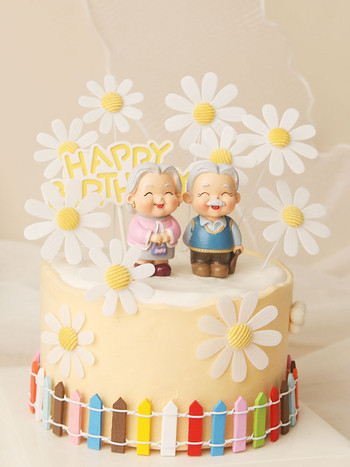 Γονείς Χρόνια Πολλά Κέικ Στολίδι ψησίματος Μπομπονιέρα παππού και γιαγιάδων Δώρο ακρυλικό λουλούδι Cupcake μαργαρίτα Προσθήκη επιδόρπιο
