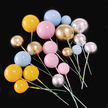 4 τμχ Διακοσμητικά για τούρτα με μπάλα Ροζ χρυσό ασημί Πολύχρωμο ντεκόρ Cupcake με μπάλα για διακόσμηση πάρτι γενεθλίων γάμου