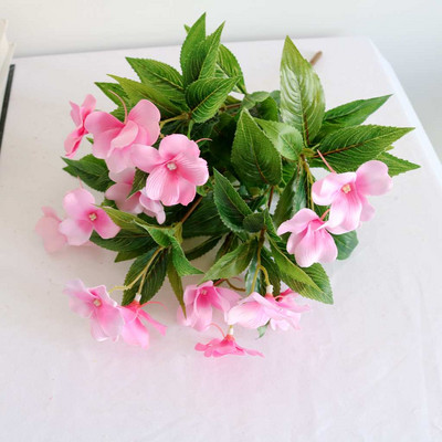 Htmeing művirágok 15,7 hüvelykes mesterséges muskátli virágok selyem művirág Otthoni iroda Esküvői dekoráció