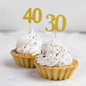 10/20 buc. Topper pentru tort cu sclipici cu număr 18 21 30 40 50 60 de ani Topper pentru prăjituri de aniversare pentru mare eveniment, petrecere de nuntă, furnituri pentru decor cupcake