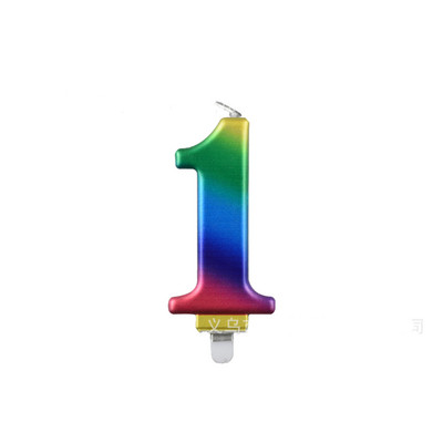 Nou Curcubeu Număr Lumânare Tort Topper Copii Fete Băieți Baby Decoratiuni pentru petrecere Colorat Ziua de Naștere Număr Tort Topper