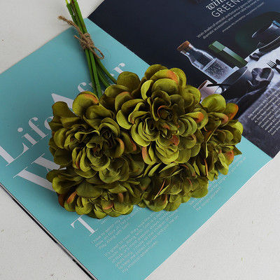 5 buc. Flori artificiale trandafir de mătase roz Bujor Buchet de mireasă pentru nuntă Decor pentru casa DIY Flori ieftine false Artizanat hortensie