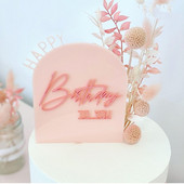 Ακρυλικό κάλυμμα κέικ Baby Shower Pink Girl Happy Birthday To You Cupcake Topper 1st Birthday Baking Cake Decoration Party Favors