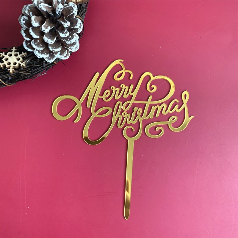 Διπλή στρώση ακρυλικό κάλυμμα κέικ κινουμένων σχεδίων Χαρούμενα Χριστούγεννα Snowman Elk Cake Topper Χριστουγεννιάτικο θέμα Μπομπονιέρες πάρτι ψησίματος