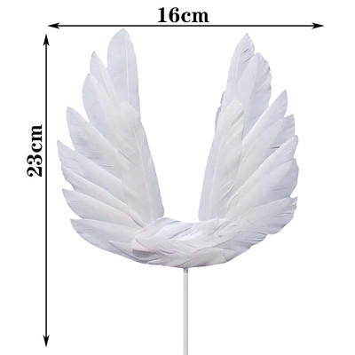 Kawaii Feather Cake Toppers Angel Wing Happy Birthday Cake Topper Baby Shower Παιδικά είδη διακόσμησης τούρτας γάμου και αρραβώνων
