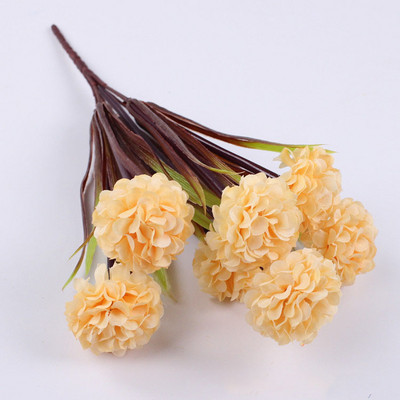 Olcsó 7 virágfej többszínű selyem hortenzia művirág fehér esküvői virágok kis csokor hamis virágok karácsonyi rész