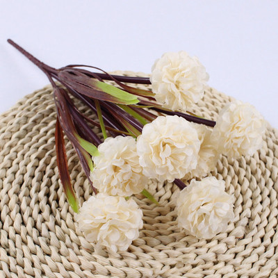 Olcsó 7 virágfej többszínű selyem hortenzia művirág fehér esküvői virágok kis csokor hamis virágok karácsonyi rész