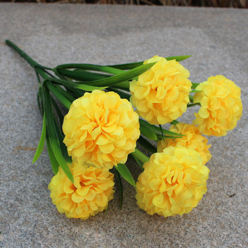 Olcsó 7 virágfej többszínű selyem hortenzia művirág fehér esküvői virágok kis csokor hamis virágok karácsonyi rész