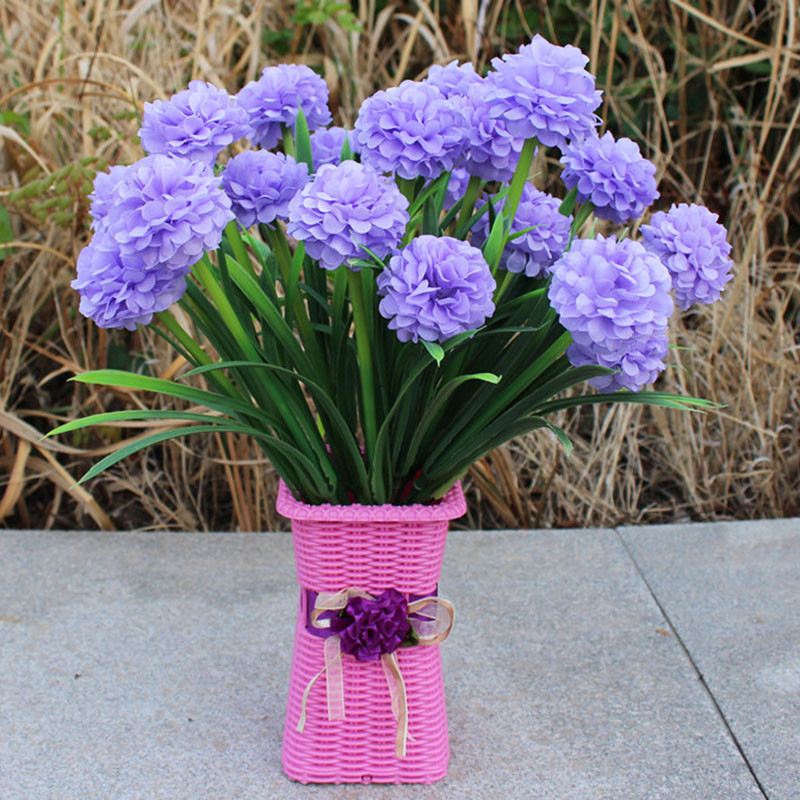 Olcsó 7 virágfej többszínű selyem hortenzia művirág fehér esküvői virágok kis csokor hamis virágok karácsonyi rész